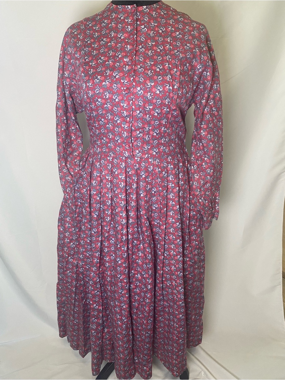 Laura Ashley Rose Pink Floral Long Sleeve Midi Dress